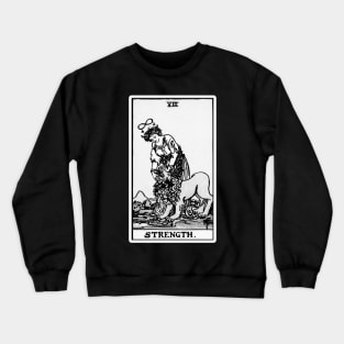 VIII. Strength Tarot Card | Black and white Crewneck Sweatshirt